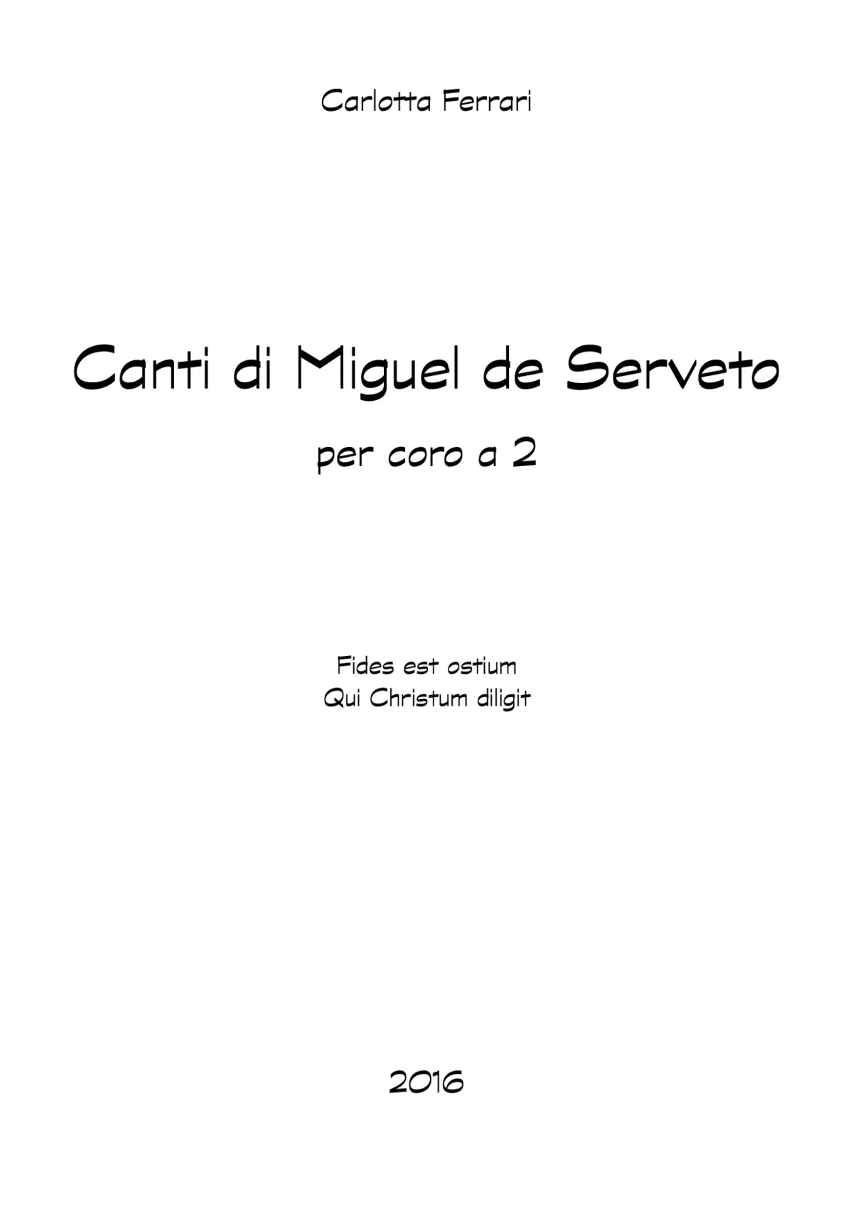 Canti di Miguel de Serveto - Page 1