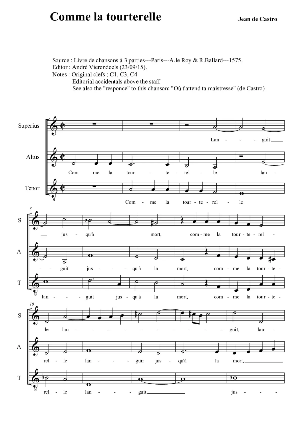Comme la tourterelle - Page 1