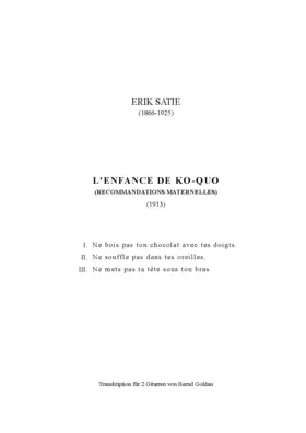 Posthumous Enfantines