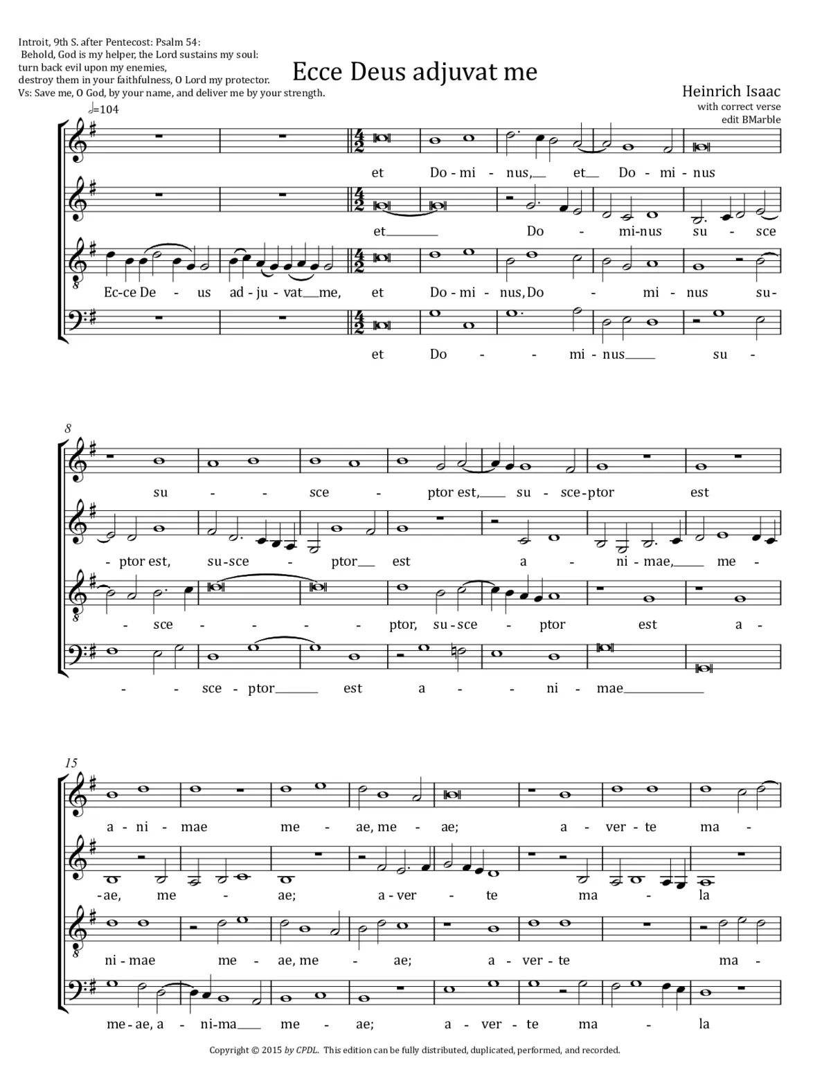 Ecce Deus adjuvat me - Page 1