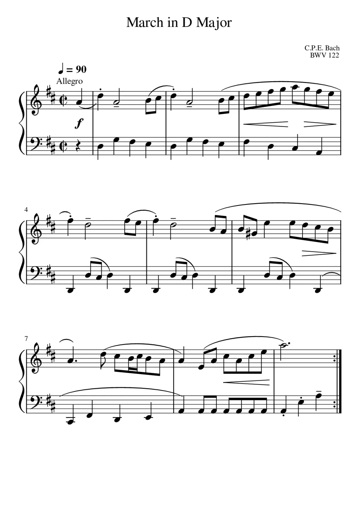 March in D Major - Page 1