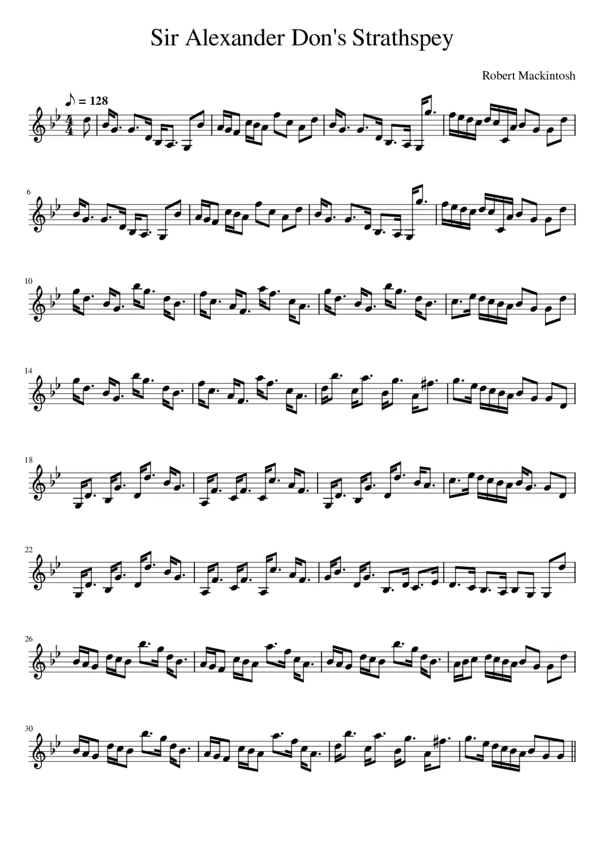 Sir Alexander Don's Strathspey - Page 1