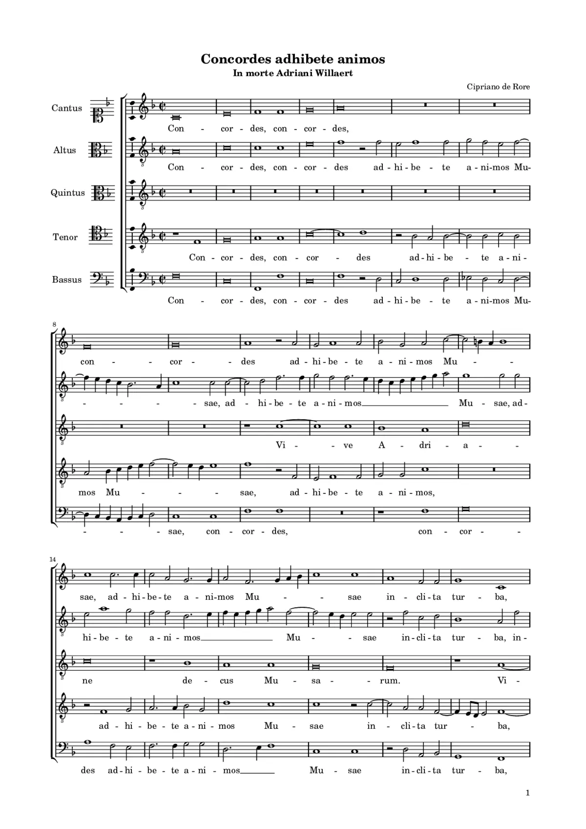 Concordes adhibete animos - Page 1