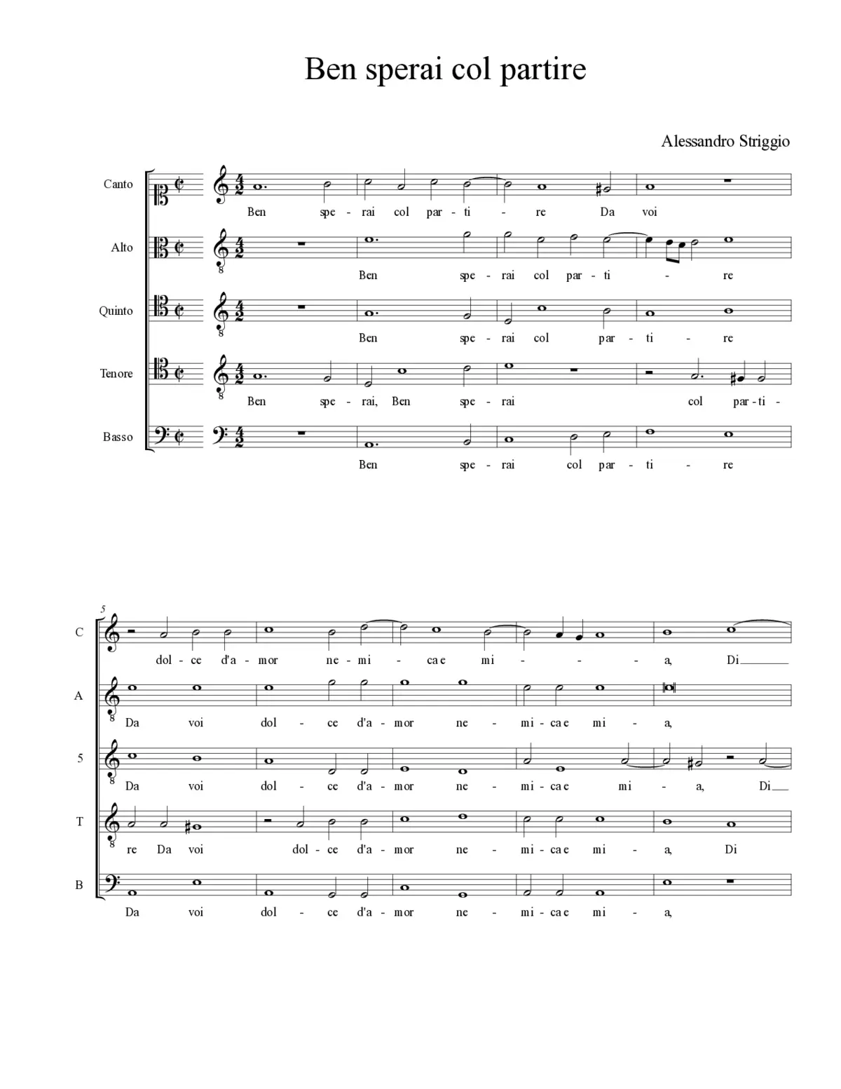 Ben sperai col partire - Page 1