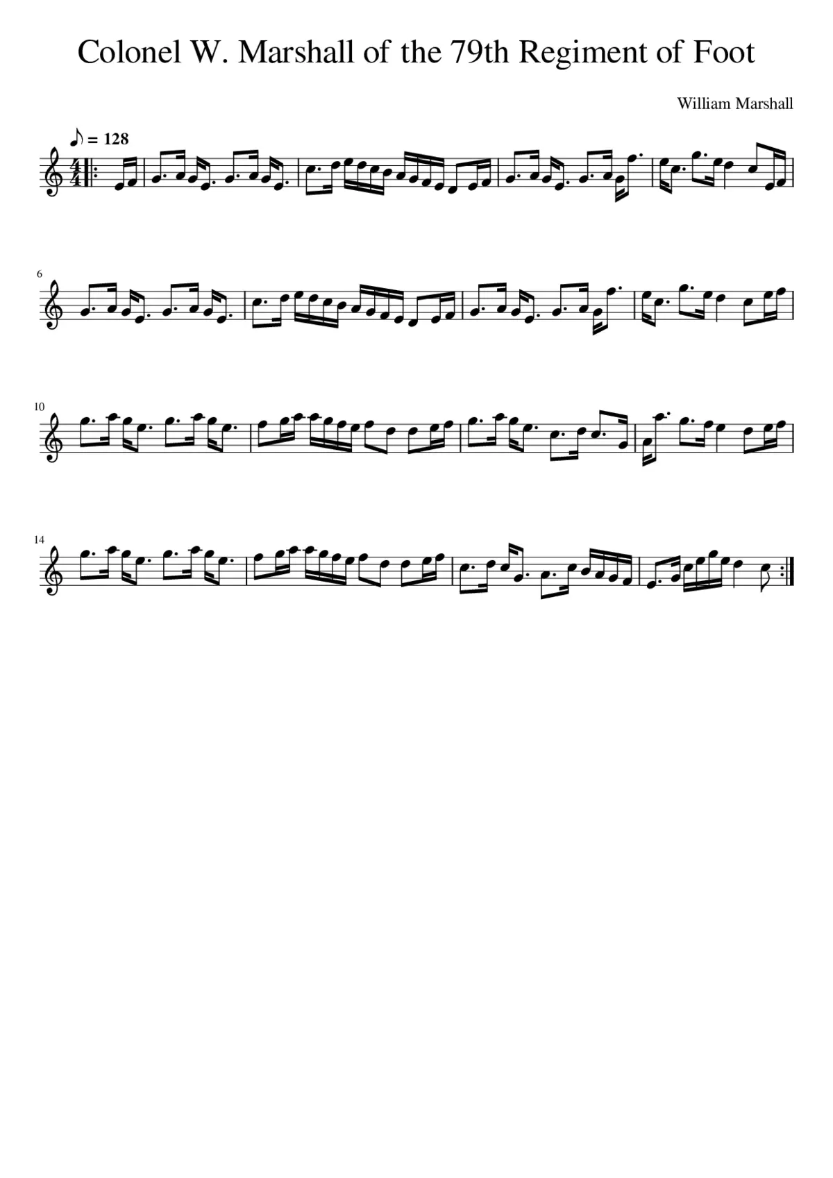 Colonel W. Marshall of the 79th Regiment of Foot - Page 1