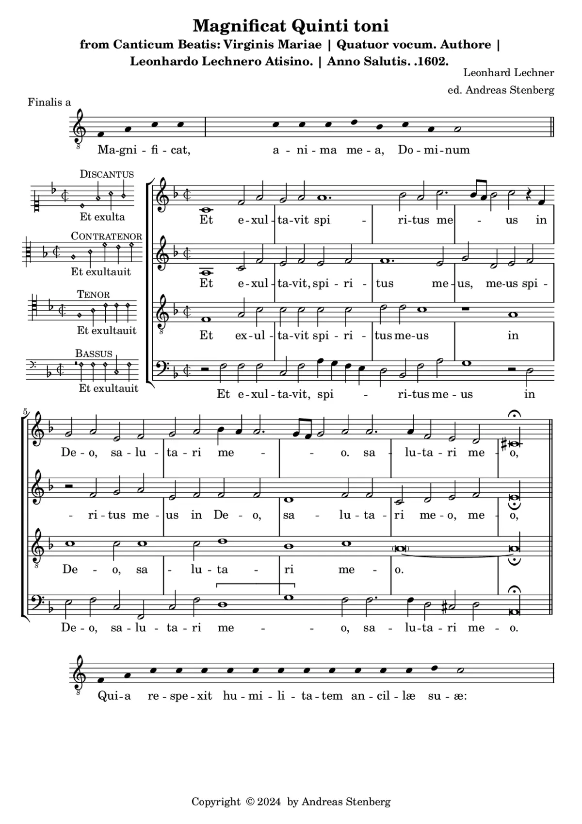 Magnificat Quinti toni - Page 1