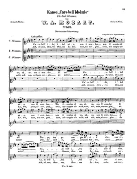 Canon for 3 Voices in A major