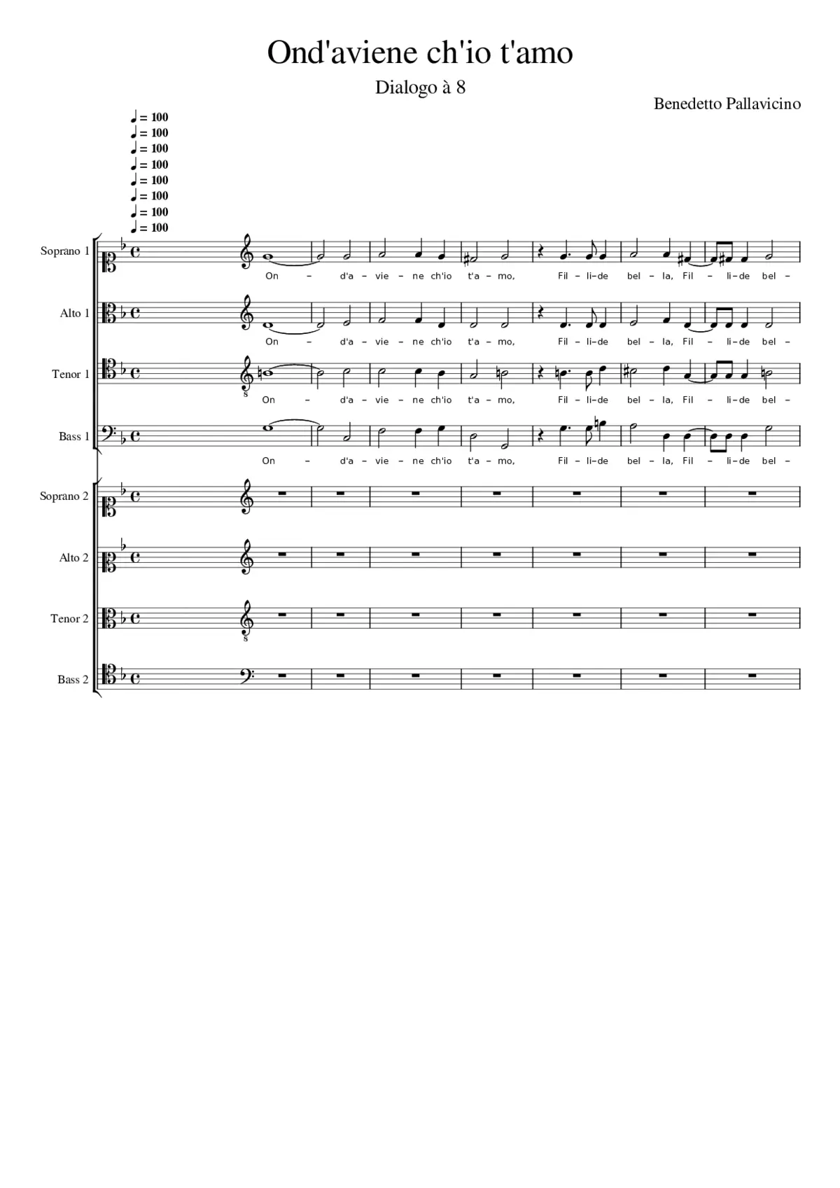 Ond'aviene ch'io t'amo - Page 1