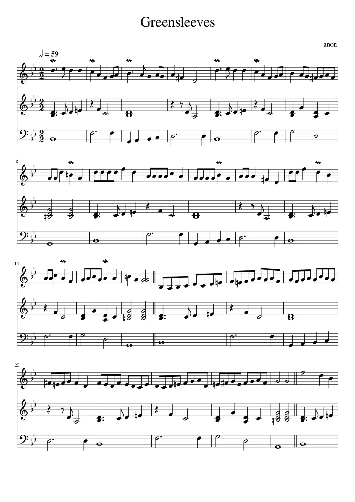 Greensleeves - Page 1