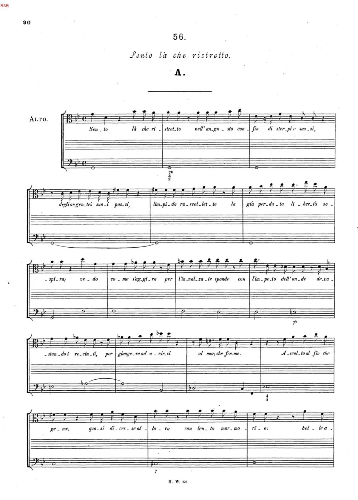 Sento là che ristretto, HWV 161a - Page 1