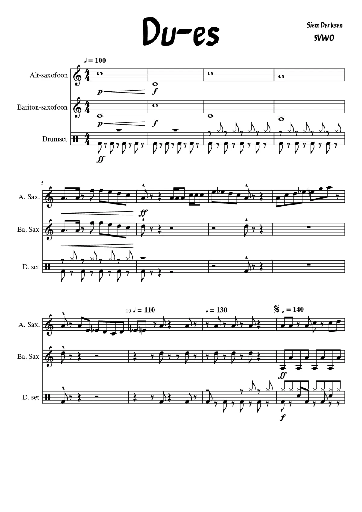 Saxophone duet - Page 1