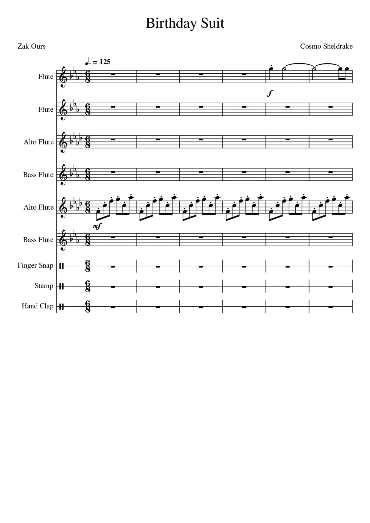 Birthday Suit for Flute Choir - Page 1