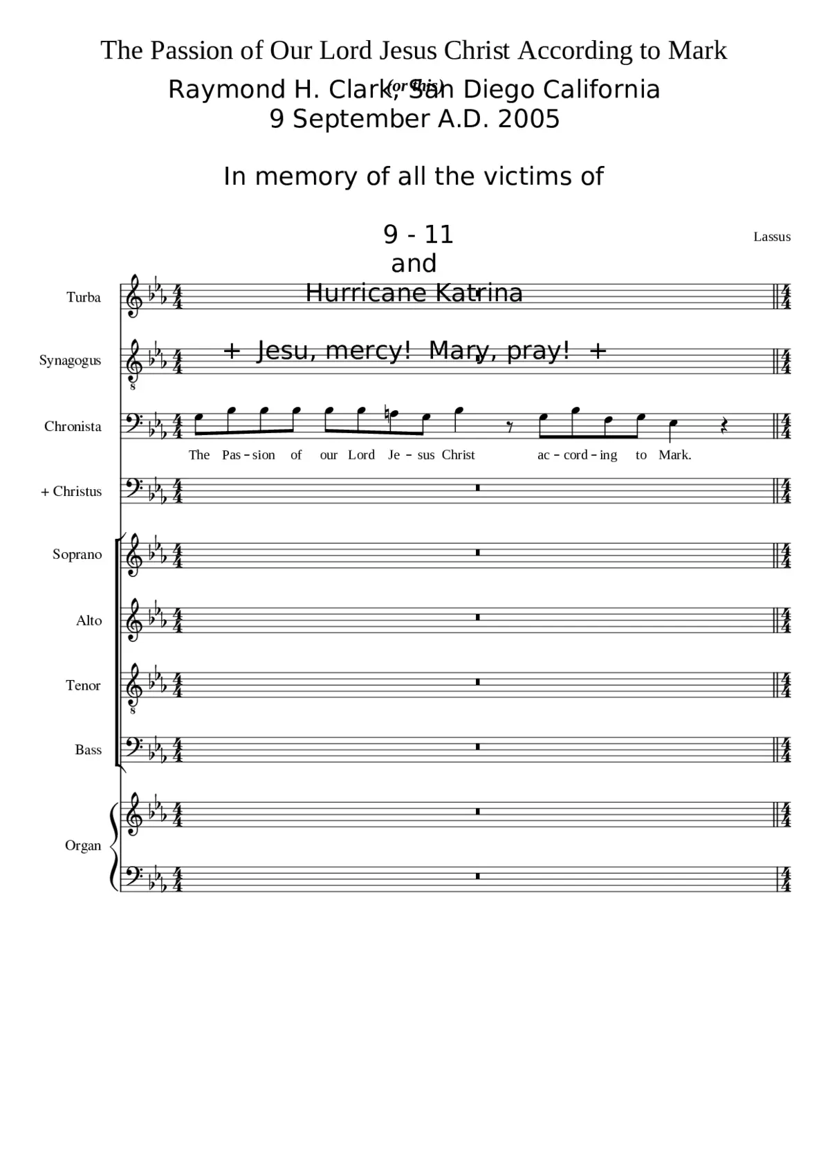 St. Mark Passion - Page 1