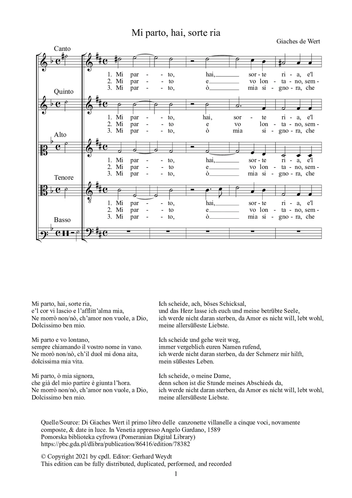 Mi parto, hai, sorte ria - Page 1