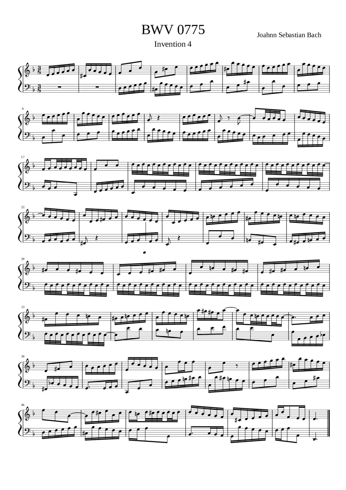 Invention in D minor BWV 775 - Page 1