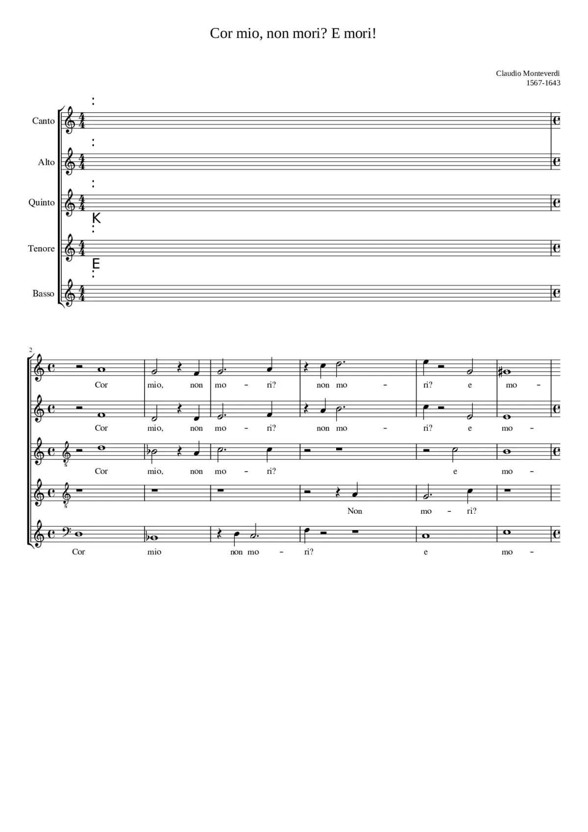 Cor mio non mori? E mori! - Page 1