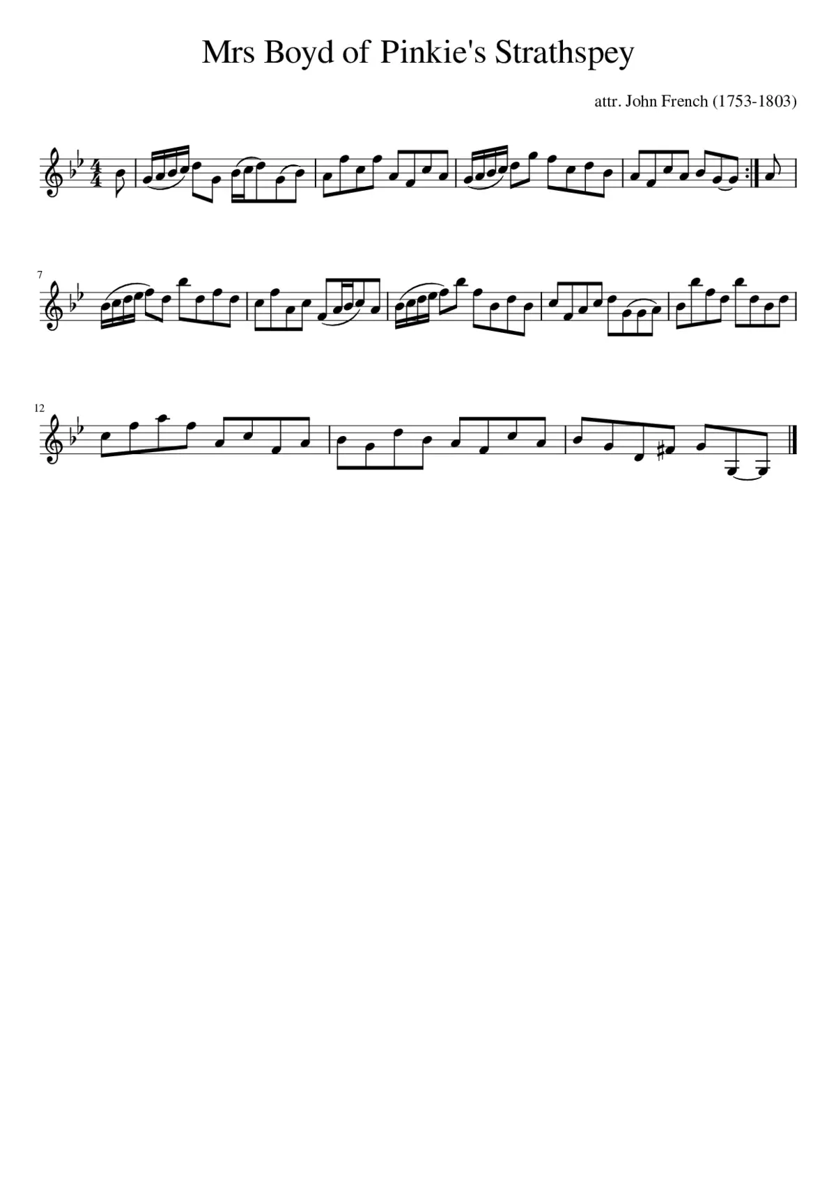Mrs Boyd of Pinkie's Strathspey - Page 1
