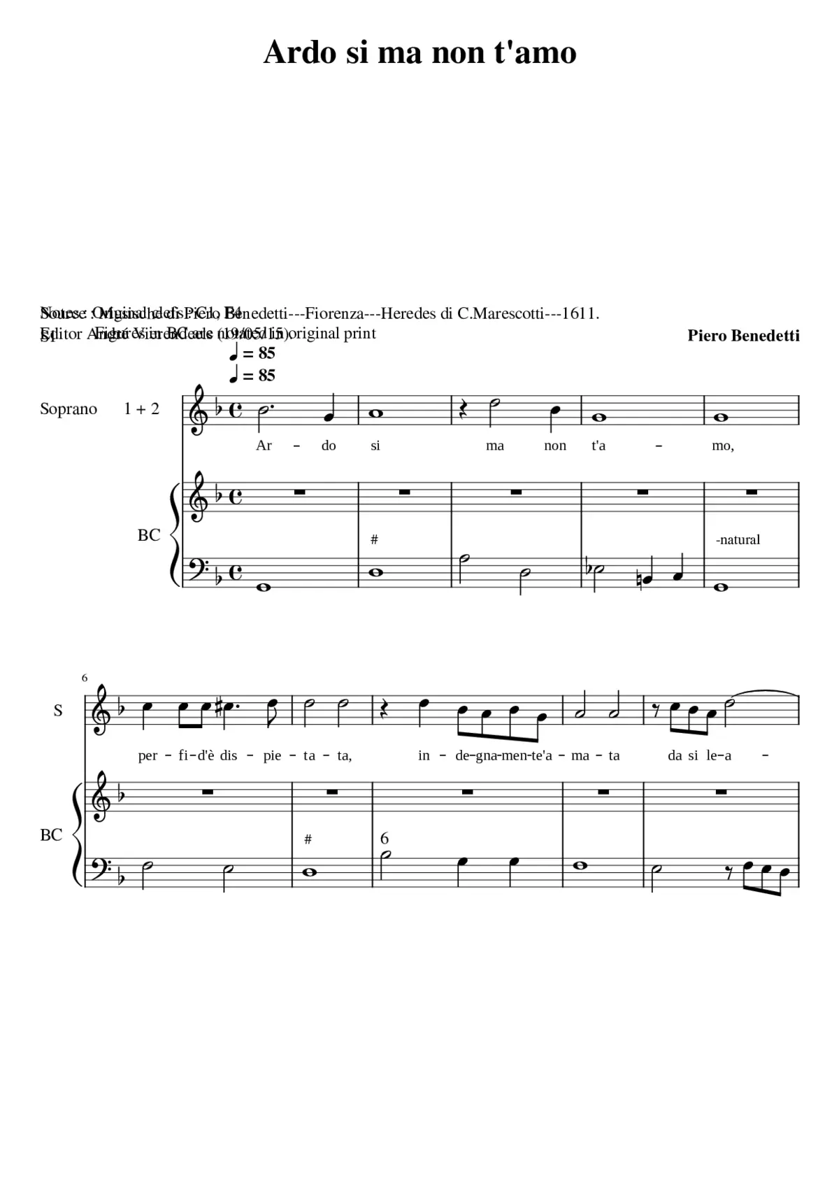 Ardo si ma non t'amo - Page 1