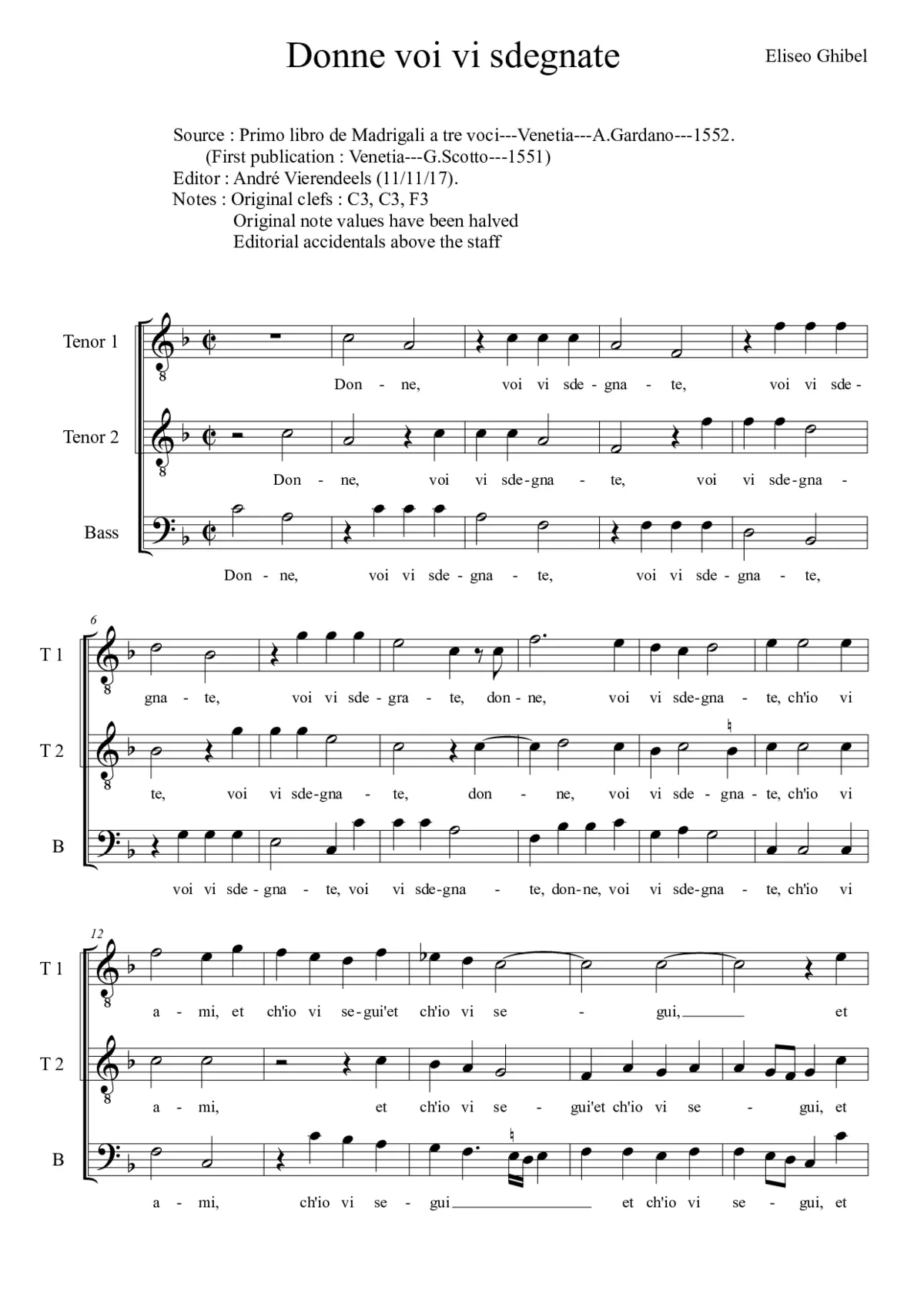Donne voi vi sdegnate - Page 1
