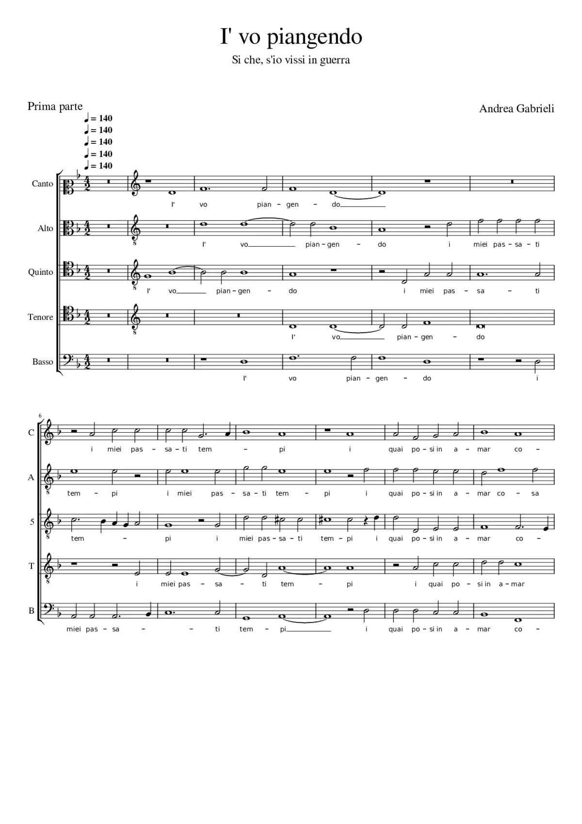 I' vo piangendo - Page 1