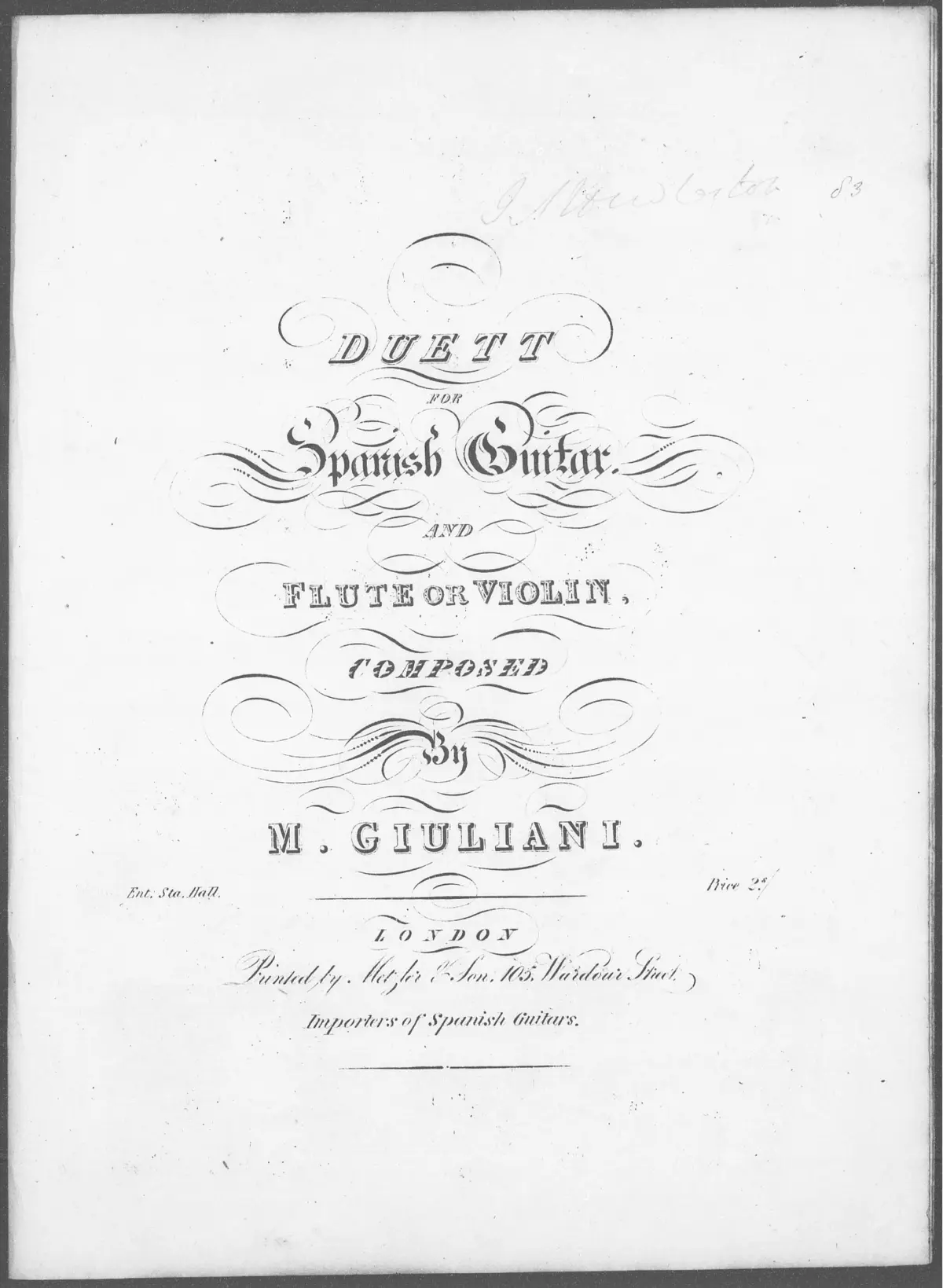 Duett for Spanish Guitar and Flute or Violin - Page 1
