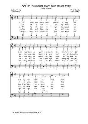 The radiant morn hath passed away