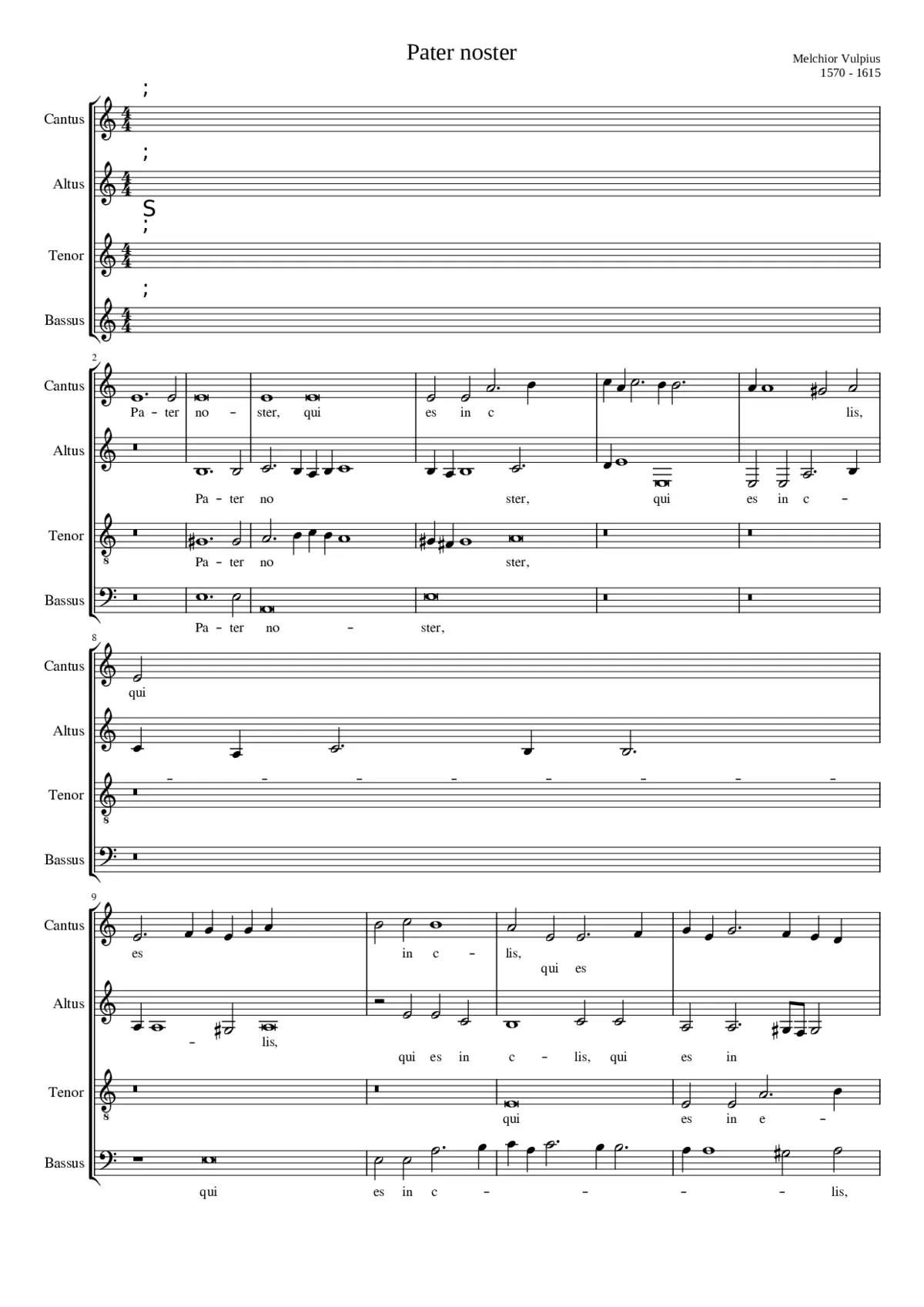 Pater noster à 4 - Page 1