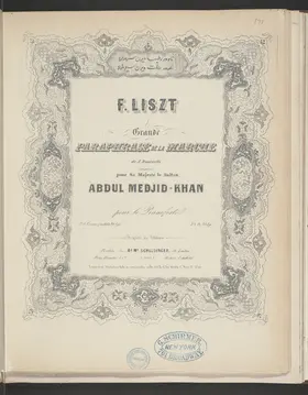 Grande paraphrase de la Marche de Donizetti pour le Sultan Abdul-Medjid Khan