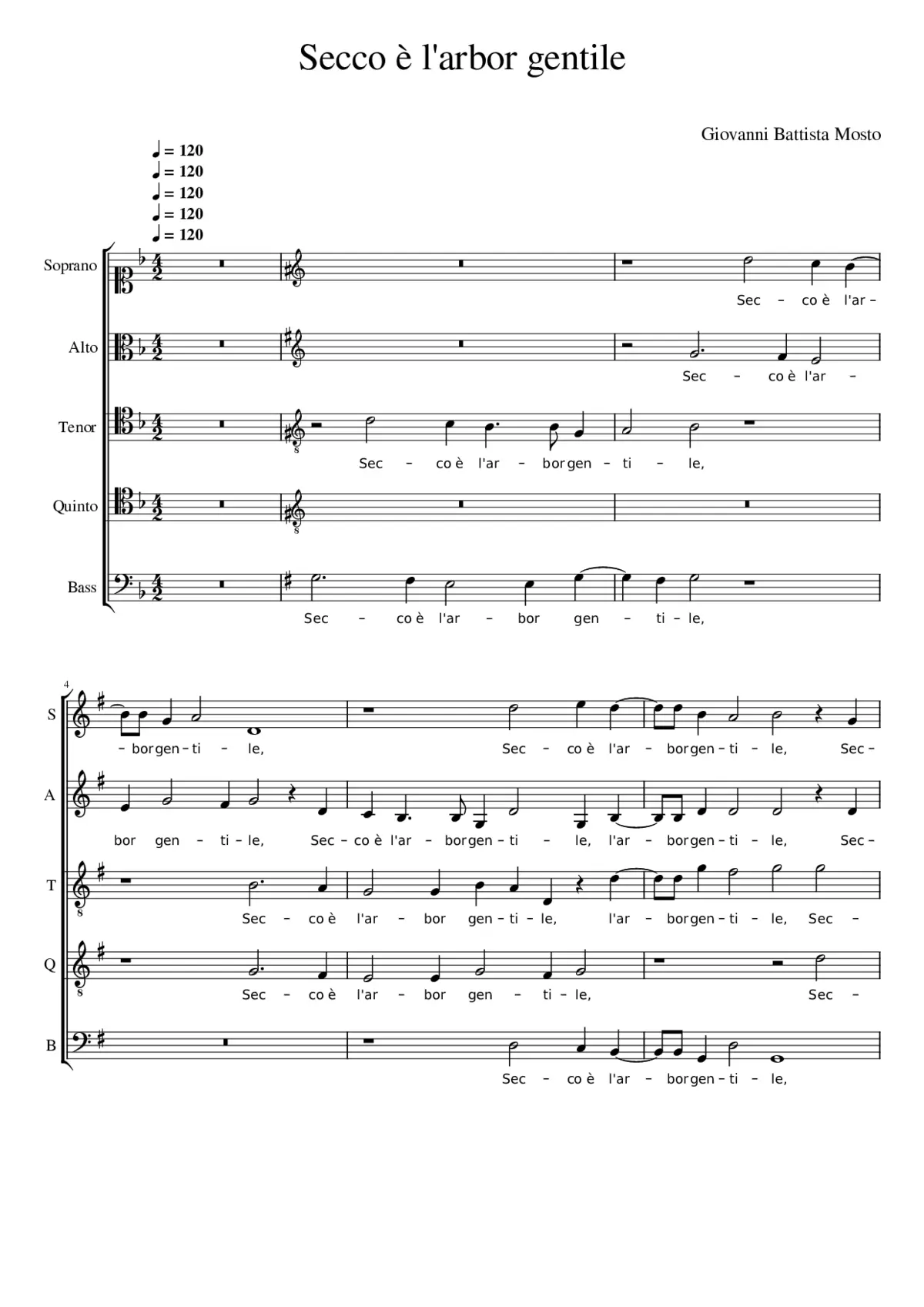 Secco è l'arbor gentile - Page 1