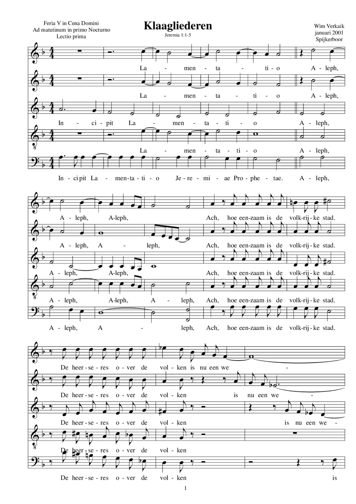 Klaagliederen lectio prima - Page 1