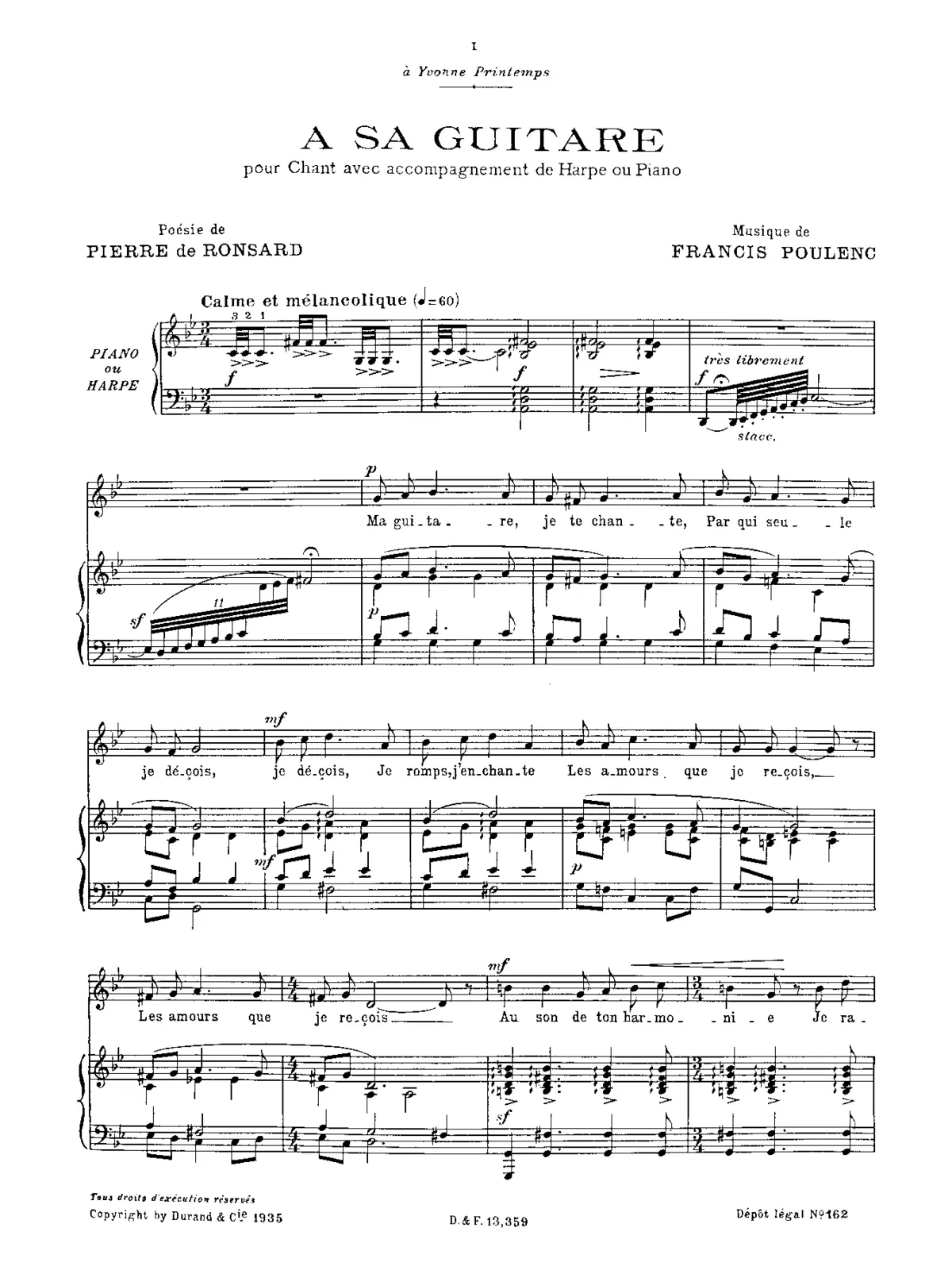 À sa guitare, FP 79a - Page 1