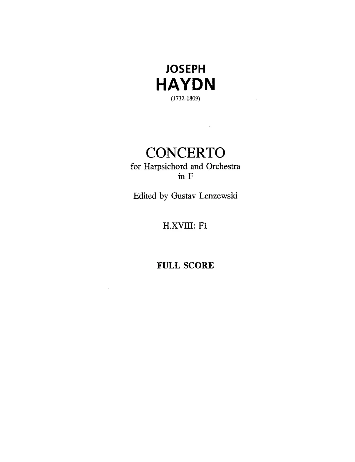 Keyboard Concerto in F major - Page 1