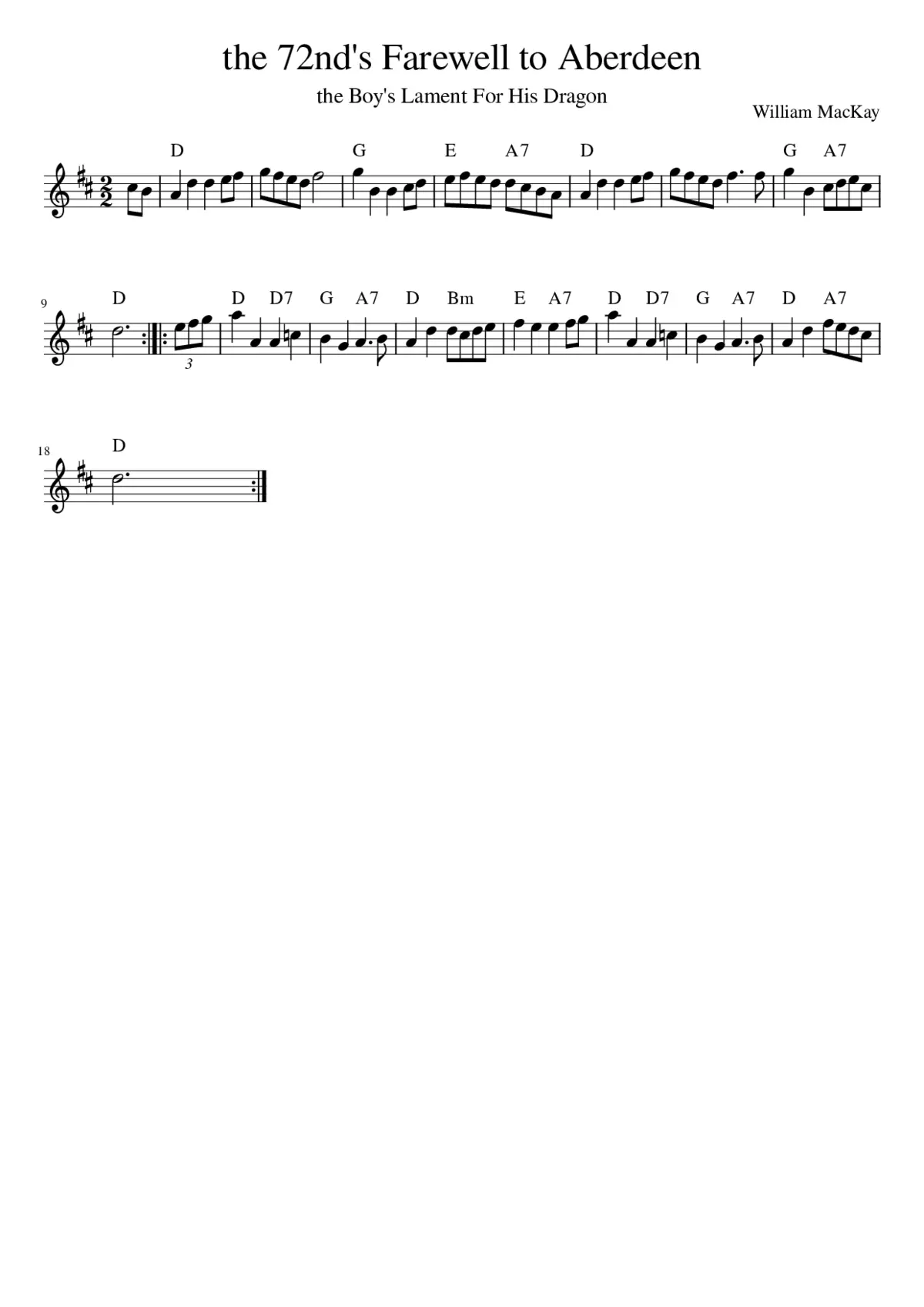 the 72nd Highlanders' Farewell to Aberdeen - Page 1