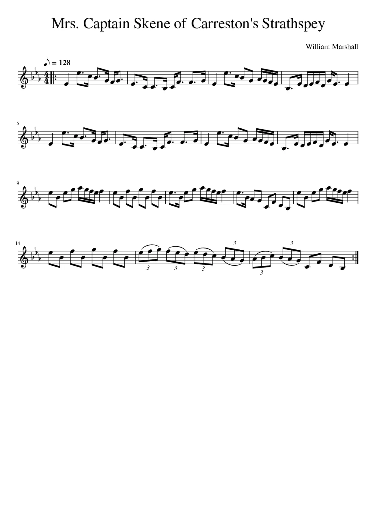 Mrs. Captain Skene of Carreston's Strathspey - Page 1