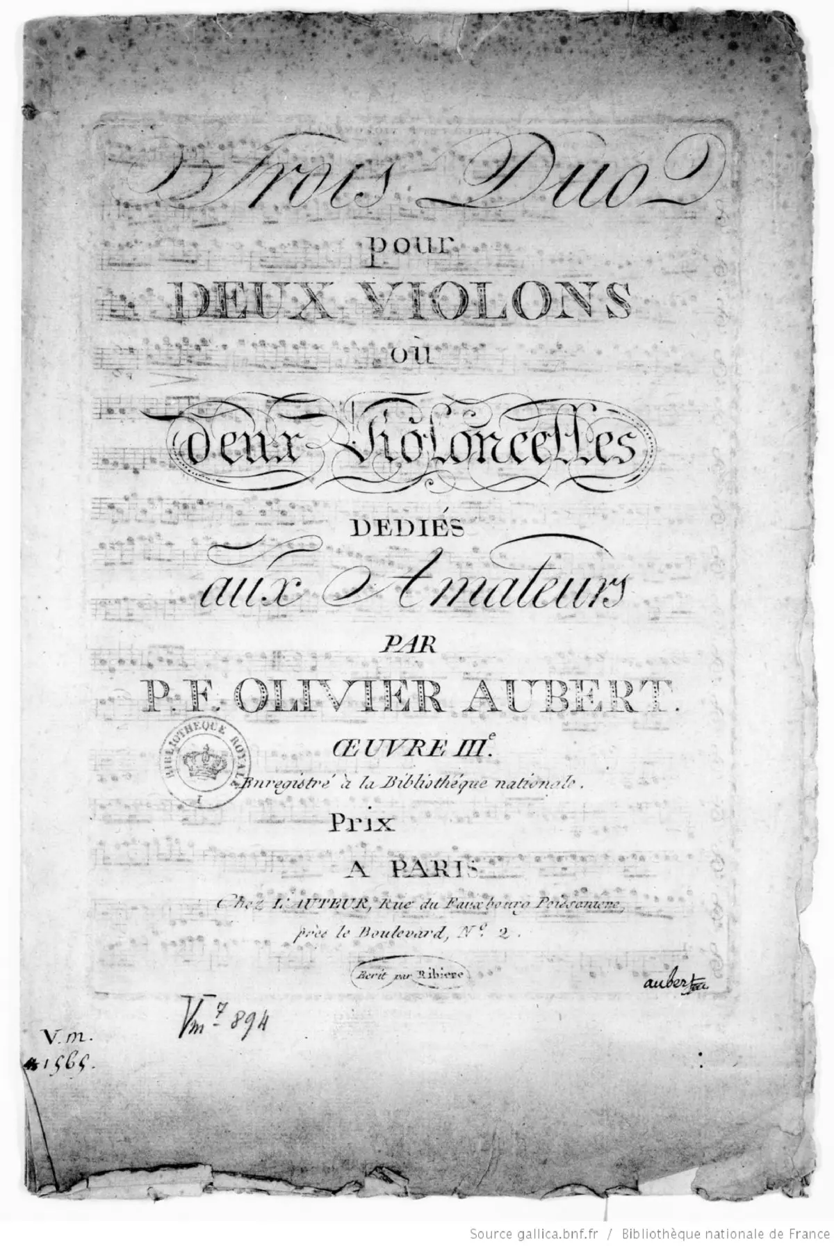 3 Duos, Op.3 - Page 1