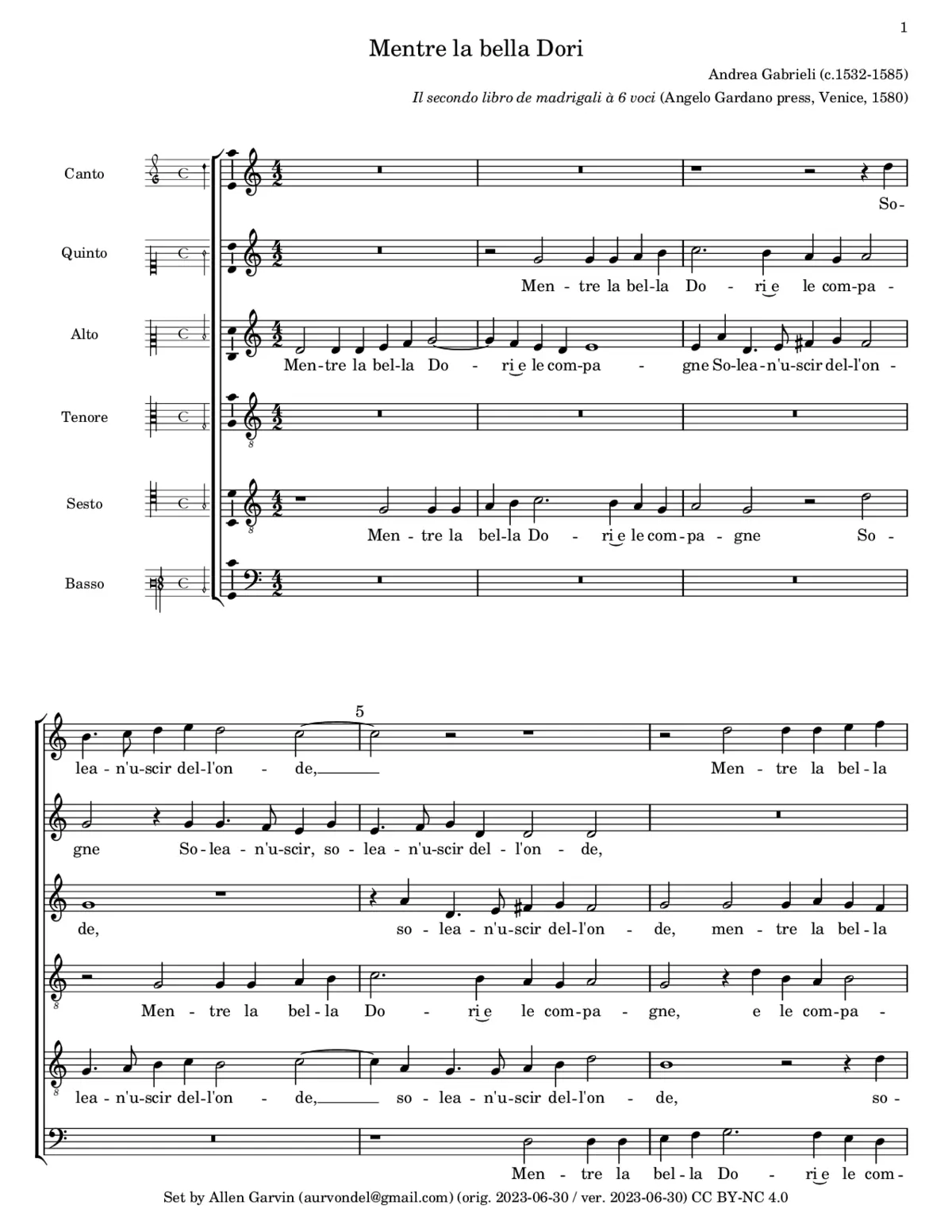 Mentre la bella Dori - Page 1