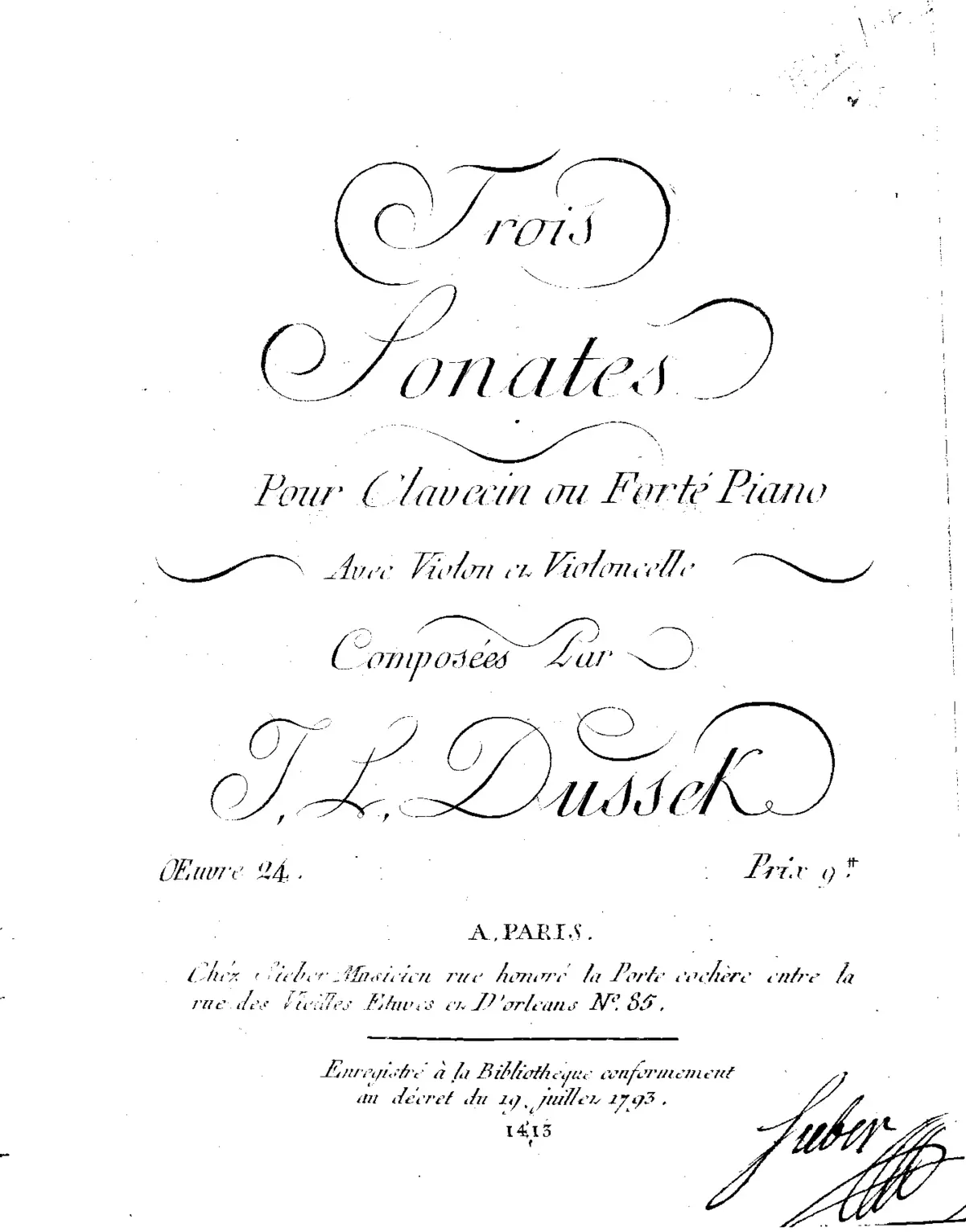 3 Sonatas for harpsichord or piano with violin and cello - Page 1