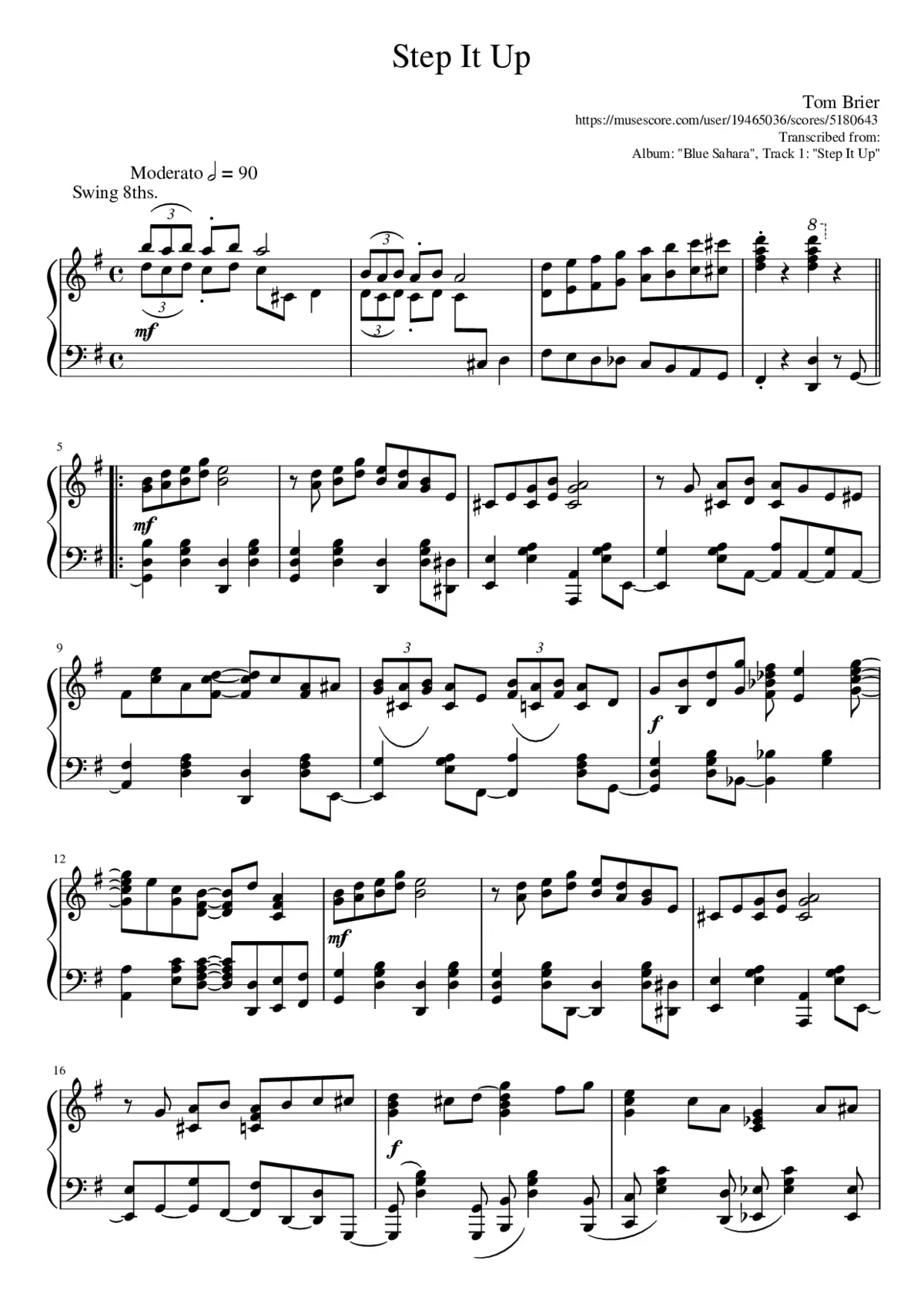 Tom Brier Improvisation - Page 1