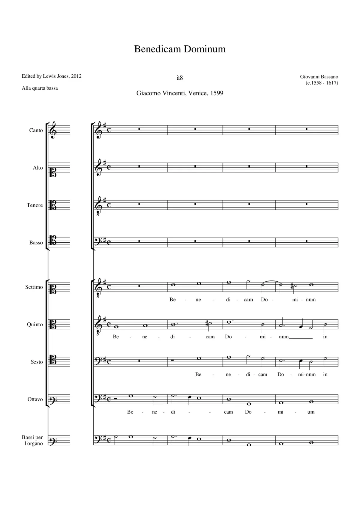 Benedicam Dominum a 8 - Page 1