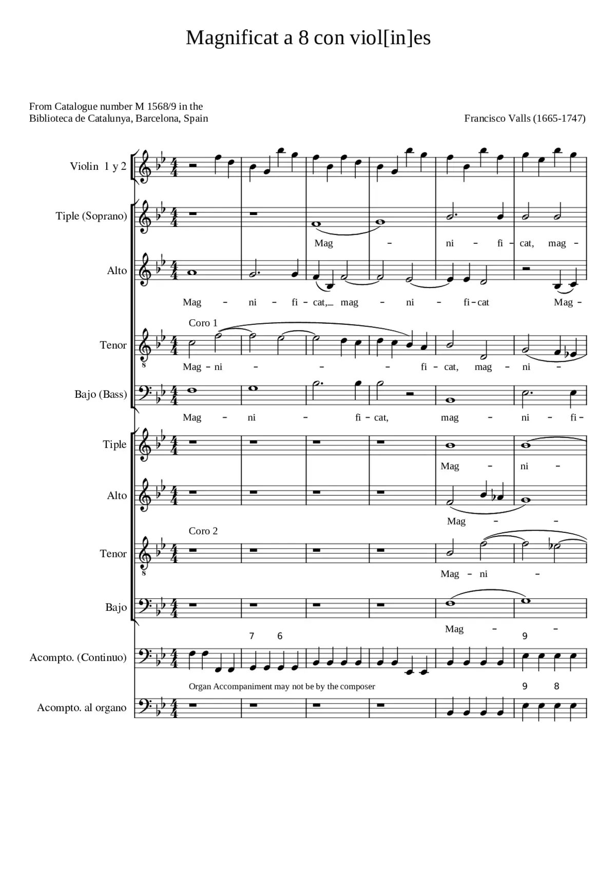 Magnificat a 8 con violines - Page 1