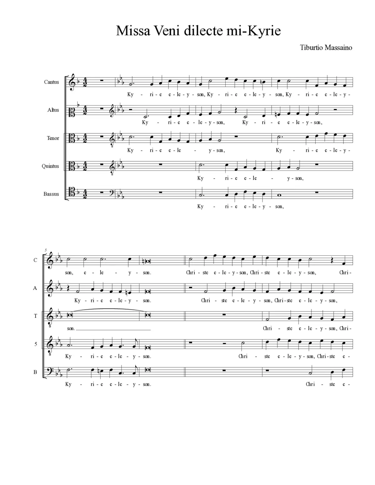 Missa Veni dilecte mi - Page 1