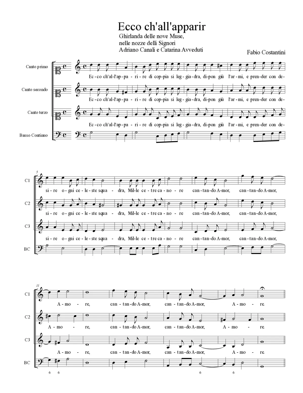 Ecco ch'all'apparir - Page 1