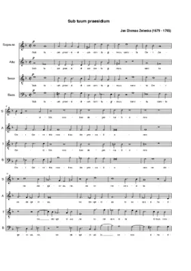 Sub tuum praesidium, ZWV 157:1