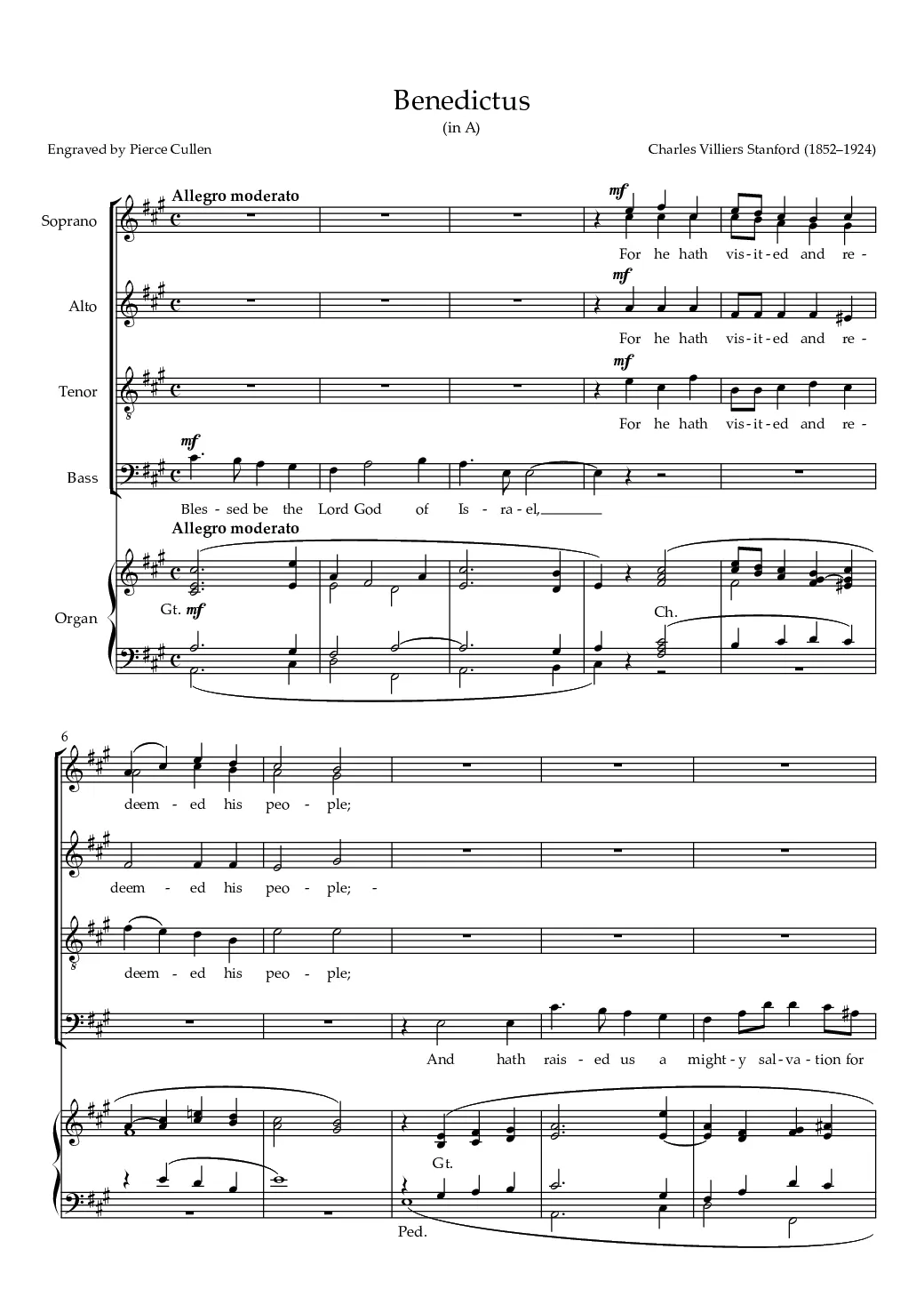 Benedictus in A major, Op. 12, No. 2 - Page 1