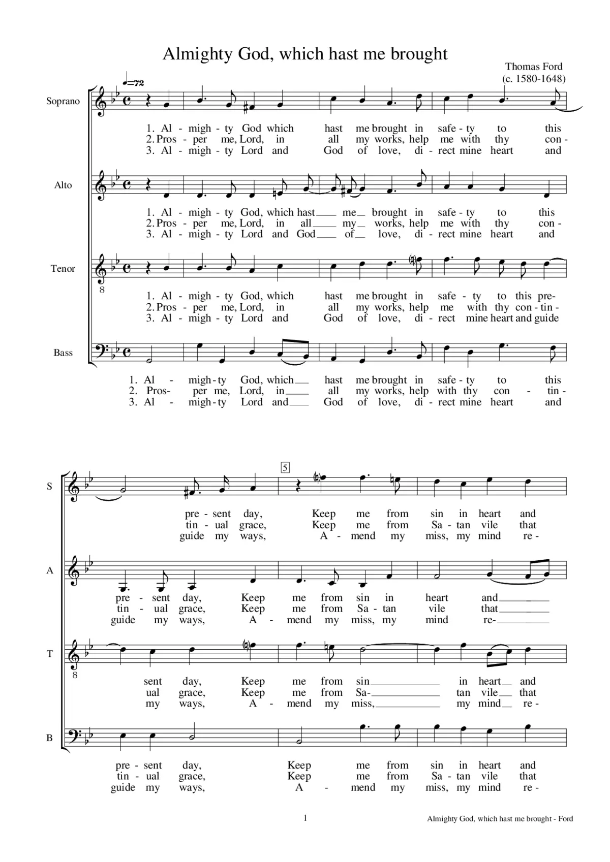 Almighty God, who hast me brought - Page 1