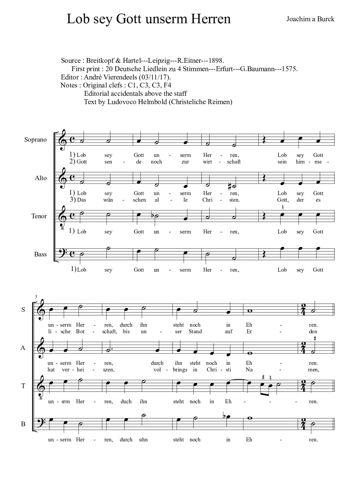 Lob sei Gott unserm Herrn - Page 1