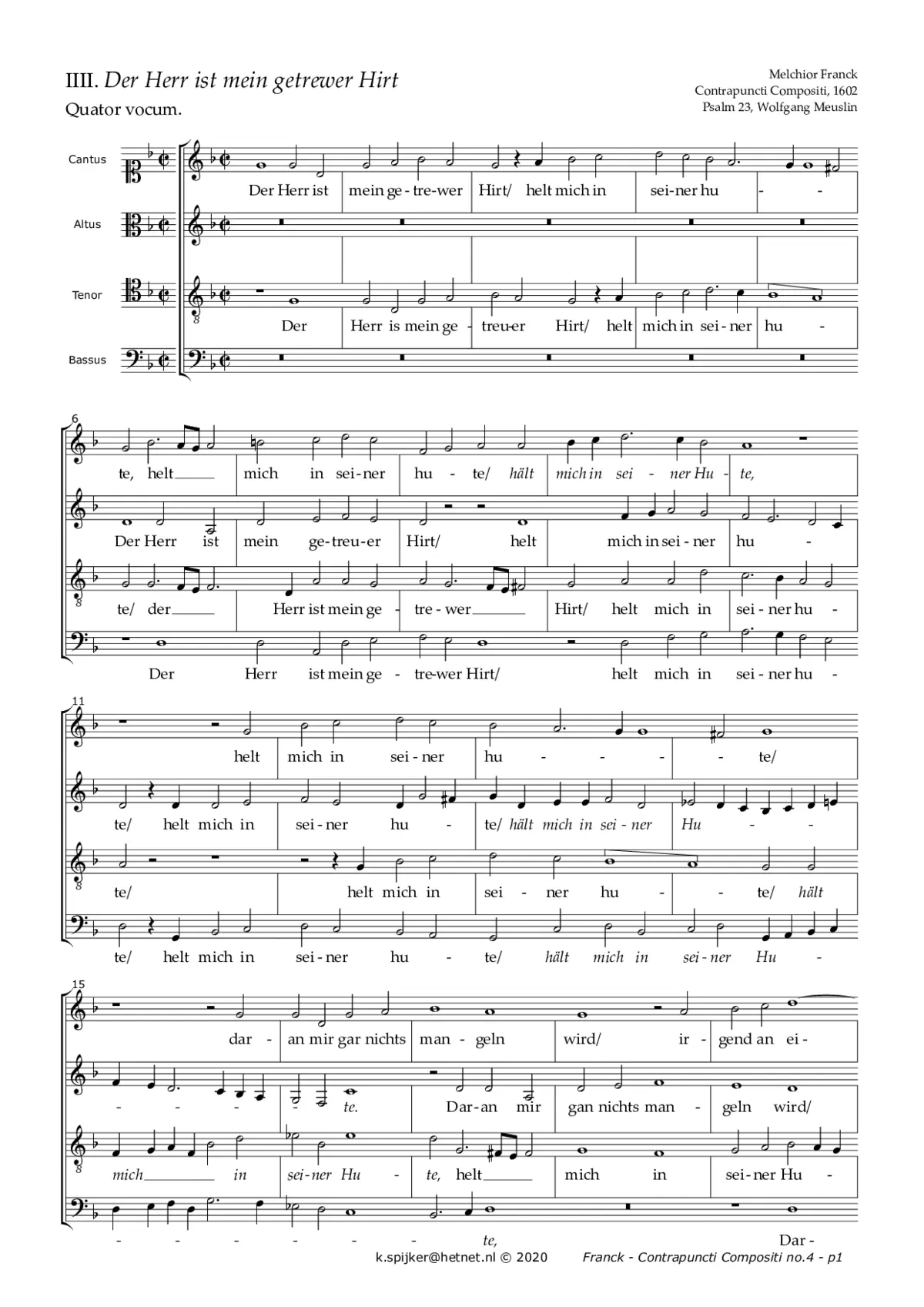 Der Herr ist mein getreuer Hirt - Page 1