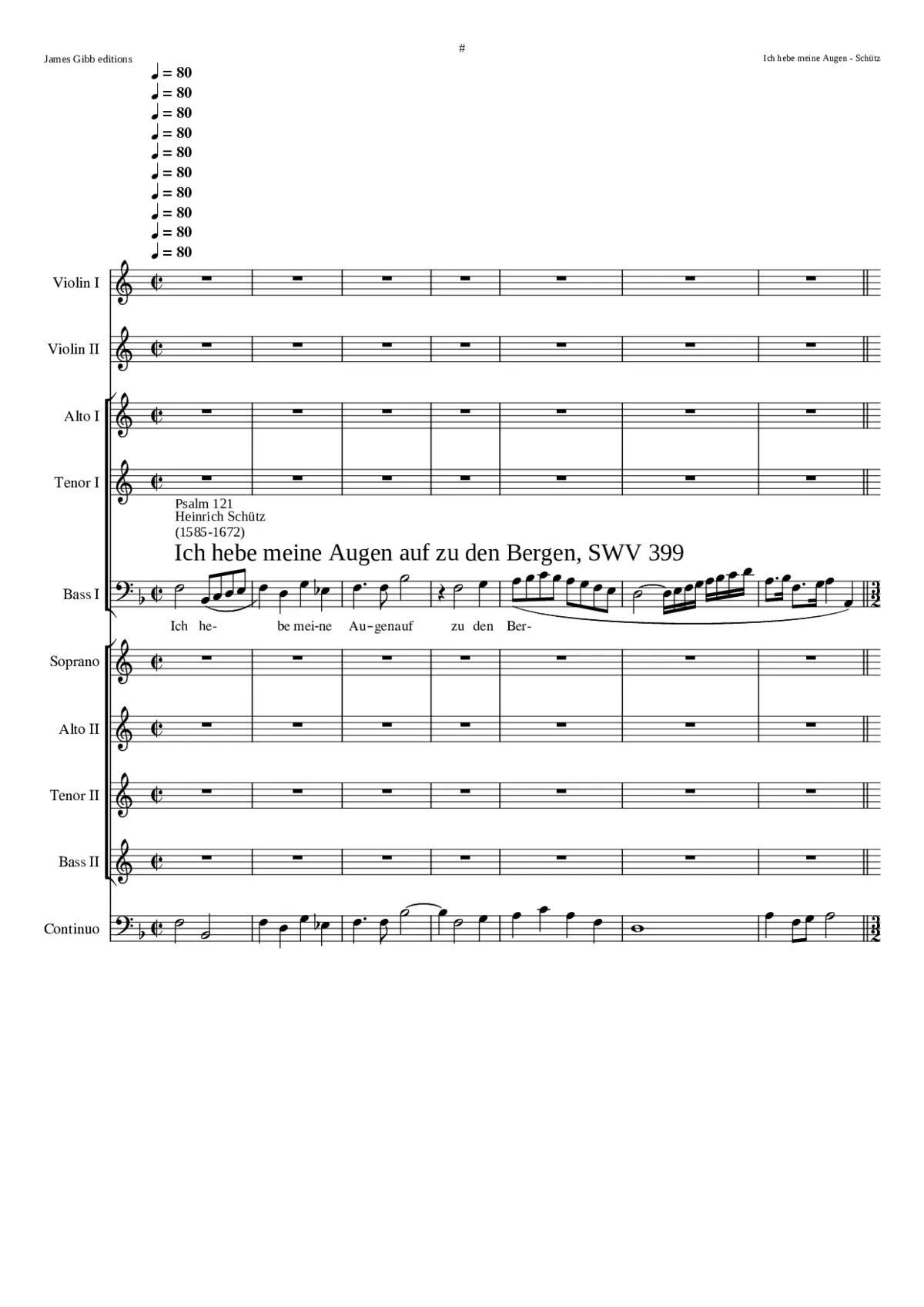 Ich hebe meine Augen auf SWV 399 - Page 1