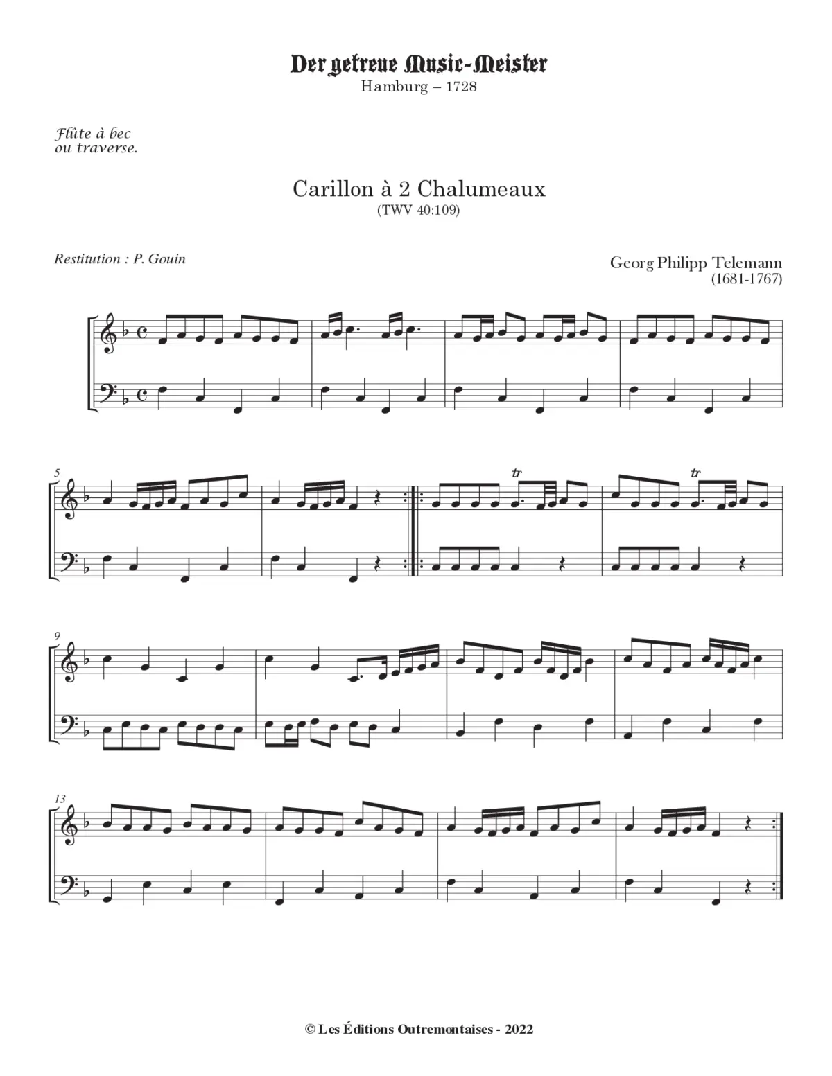 Carillon à 2 Chalumeaux - Page 1