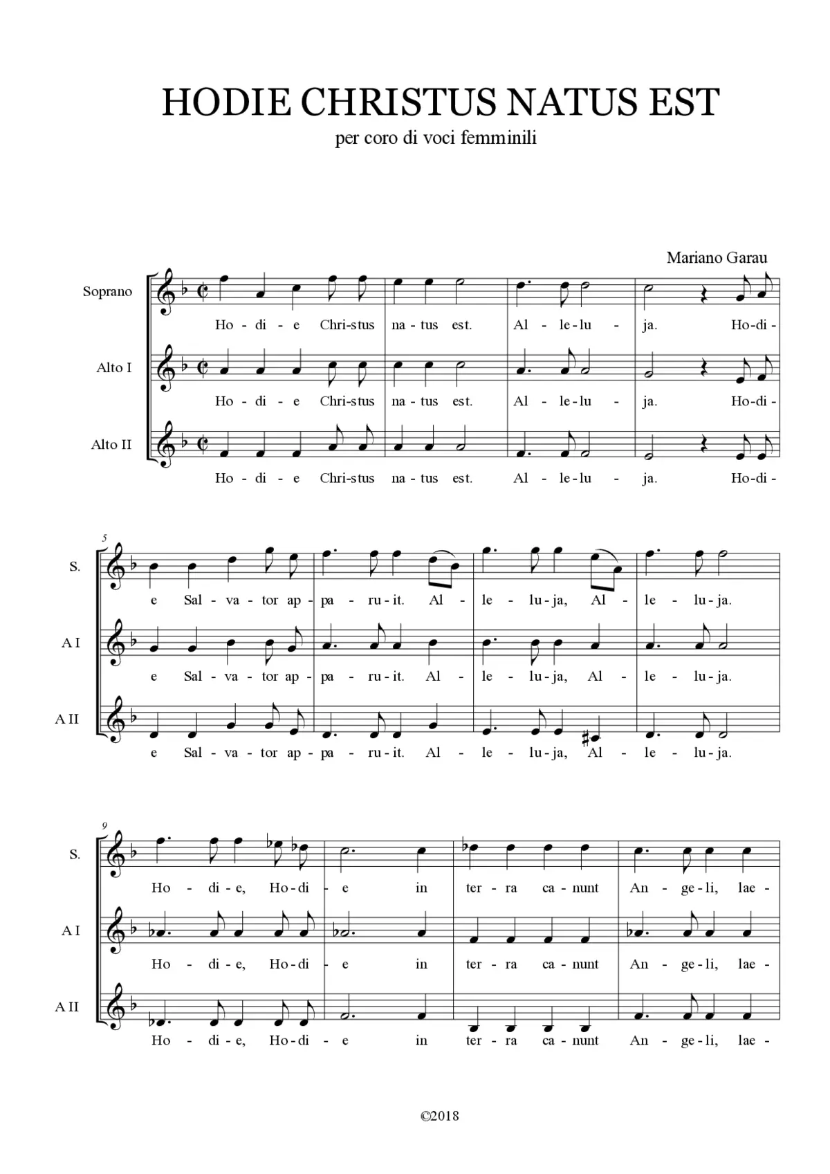 Hodie Christus natus est II - Page 1